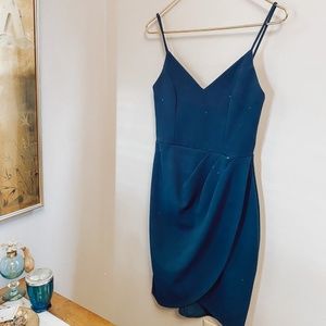 Dark Aqua Blue Lulus Wrap Dress
